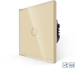  Intrerupator Simplu Cap Scara / Cruce RF433 cu Touch din Sticla LUXION - culoare auriu