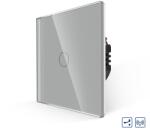  Intrerupator Simplu Cap Scara / Cruce RF433 cu Touch din Sticla LUXION - culoare gri