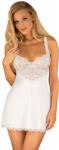 Obsessive Amor Blanco Underwire Chemise & Thong White S/M - superlove