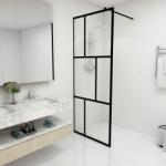 vidaXL fekete zuhanyfal edzett üveggel 80 x 195 cm (149152) - vidaxl