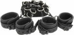 Fetish Submissive Luxury Multi-Function Bed Binding Set with Adjustable Rings Vegan Leather