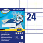 Avery-Zweckform europe100 No. ELA011 fehér színű 70 x 37 mm méretű, univerzálisan nyomtatható, öntapadós etikett címke, permanens ragasztóval A4-es íven - kiszerelés: 2400 címke / 100 ív