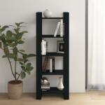 vidaXL Bibliotecă/Separator cameră, negru, 60x35x160 cm, lemn masiv (813893) Biblioteca