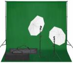 vidaXL Kit studio foto cu set de lumină și fundal (3094642)