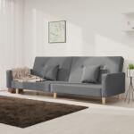 vidaXL Canapea extensibilă cu 2 locuri, 2 perne, gri deschis, textil (337320) Canapea