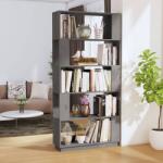 vidaXL Bibliotecă/Separator cameră, gri, 80x25x163, 5 cm lemn masiv pin (814066) Biblioteca
