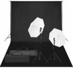 vidaXL Kit studio foto cu set de lumină și fundal (3094650)