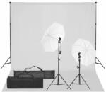 vidaXL Kit studio foto cu set de lumină și fundal (3094646)