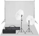 vidaXL Kit studio foto cu set de lumină și fundal (3094652)
