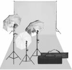 vidaXL Kit studio foto cu set de lumină și fundal (3094716)