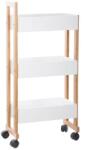 5five Simple Smart Etajera pe roti Instant, Bambus, alb, 41 x 20 x H 80.5 cm Raft
