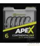 RidgeMonkey RM-Tec Ape-X Continental 2XX Horog Barbed Méret: 4 - RidgeMonkey Erősített Pontyozó Horog (RMT249000)