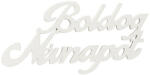 Valex Decor 4db. festett fa "Boldog Névnapot" felirat 10 x 5cm - Fehér (MT9-51)