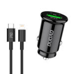 Dudao R3PRO autoincarcator USB QC3.0 / USB-C PD + cablu USB-C / Lightning 18W, negru (R3PRO)