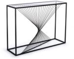 Bizzotto Consola cadru din fier cu blat din sticla Espiral 107 cm x 30.5 cm x 79 h (0746363)