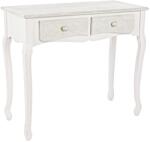 Bizzotto Consola lemn alb cu 2 sertare Clorine 90 cm x 40 cm x 78 h (0744528)