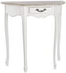 Bizzotto Consola lemn alb vintage cu blat natur 1 sertar Justine 80 cm x 35 cm x 79 h (0745827)