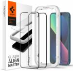Spigen Folie de protectie Ecran Spigen Align Master pentru Apple iPhone 14 / 13 Pro / 13, Sticla securizata, Full Glue, Set 2 bucati, Neagra AGL03387 (AGL03387)