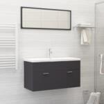 vidaXL Set mobilier de baie, 2 piese, gri, PAL (804802)
