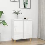 vidaXL Servantă & picioare lemn masiv alb extralucios 60x35x70cm PAL (806073) Comoda
