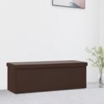 vidaXL Bancă de depozitare pliabilă, maro, PVC (338798)