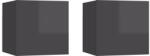 vidaXL Noptiere, 2 buc, gri extralucios, 30, 5x30x30 cm, lemn prelucrat (3079731)