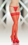 Softline Ciorapi Sexy Cu Banda Dantela, Rosu, S