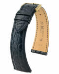 Hirsch Regent aligátor bőr óraszíj, fekete, 16/14M - orabox