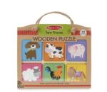 Melissa & Doug Primul meu puzzle eco din lemn Prieteni de la Ferma - Melissa Doug (AAD-MD31363) Puzzle