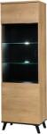 Mobikon Vitrina mdf stejar lefkas negru Siran 61x40x191 cm (0000263070) Vitrina