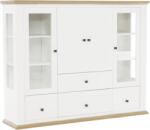 Mobikon Vitrina mdf alb maro stejar grand Leon 165x40x130 cm (0000264792) Vitrina