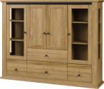 Mobikon Vitrina mdf maro stejar grand Leon 165x40x130 cm (0000264777) Vitrina