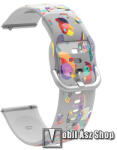  Okosóra szíj - szilikon - PAPAGÁJ MINTÁS - 126+92mm hosszú, 22mm széles, 160-220mm csuklóméretig - HUAWEI Watch GT 46mm / GT 2 46mm / GT 3 Pro 43mm, 46mm / GT 2e / SAMSUNG Galaxy Watch 46mm / Watch3 4
