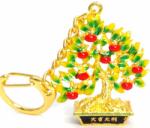  Breloc Copacul dorințelor cu lingou, amuletă feng shui pentru bani și prosperitate, metal multicolor 9.5 cm