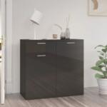 vidaXL Servantă, negru extralucios, 80x36x75 cm, PAL (805777) Comoda