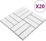 vidaXL Plăci pardoseală, 20 buc. , alb, 30x30 cm, lemn masiv de acacia (3114664)