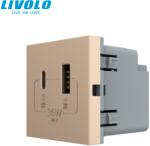 LIVOLO Modul priza dubla USB + USB tip C Livolo (VL-FCUA18W.UC18W-2AP)