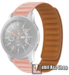  Okosóra loop szilikon szíj - RÓZSASZÍN - mágneses, 95+108mm hosszú, 20mm széles, 120-220mm-es méretű csuklóig ajánlott - SAMSUNG Galaxy Watch 42mm / Watch4 40mm, 44mm / Watch3 41mm / Watch4 Classic 42