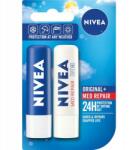 Nivea Balsam de buze - Nivea Duo Original+Med Repair Lip Balm 9.6 ml