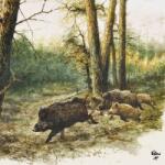 Ambiente Wild Boars in the Woods papírszalvéta 33x33cm, 20db-os