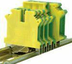 Tracon Electric Védővezető ipari sorozatkapocs, csavaros, sínre, zöld/sárga 0, 2-6mm2, 57A (TSKA6JD)