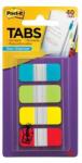 3M Jelölőcímke, műanyag, megerősített, 4x10 lap, 16x38 mm, 3M POSTIT, vegyes színek (LP676AL) - primatinta
