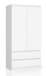 AKORD Gardróbszekrény fiókkal - Akord Furniture S90 - fehér