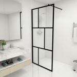vidaXL Paravan de duș walk-in, negru, 90x195 cm, sticlă securizată (149153)