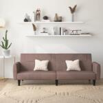 vidaXL Canapea extensibilă cu 2 locuri, gri taupe, material textil (337413) Canapea