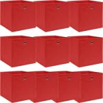 vidaXL Cutii depozitare, 10 buc, roșu, 32x32x32 cm, textil (288363)