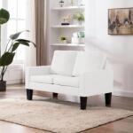vidaXL Canapea cu 2 locuri, alb, piele ecologică (288752) Canapea