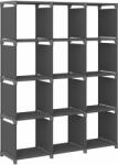 vidaXL Raft expunere 12 cuburi, gri, 103x30x141 cm, material textil (322616) Biblioteca