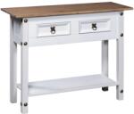 vidaXL Masă consolă, alb, 90 x 34, 5 x 73 cm, pin mexican, gama Corona (282646)