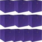 vidaXL Cutii depozitare, 10 buc. , violet, 32x32x32 cm, textil (288355) - vidaxl